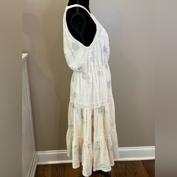 Women’s ANTHROPOLOGIE LOVE SAM Eyelet Embroidered cream midi dress- Size Medium - Picture 4 of 11